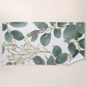 Serviette De Plage Motif Feuille de l'Eucalyptus (Devant)