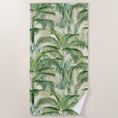 Serviette De Plage Motif Feuille de palme de feuillage tropical (Devant)