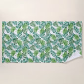 Serviette De Plage Motif Feuille de palme exotique tropical (Devant)