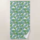 Serviette De Plage Motif Feuille de palme exotique tropical (Devant)