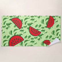 Motif feuille et pastèques