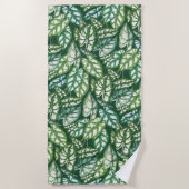 Serviette De Plage Motif Feuille vert tropical (Devant)