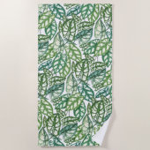 Serviette De Plage Motif Feuille vert tropical (Devant)