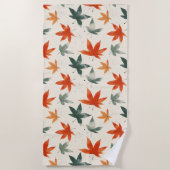Serviette De Plage Motif Feuilles d'automne (Devant)