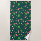 Serviette De Plage Motif Flamant Tropical (Devant)
