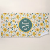Serviette De Plage Motif Fleur de marguerite jaune (Devant)