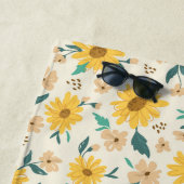 Serviette De Plage Motif Fleur de marguerite jaune (En situation)