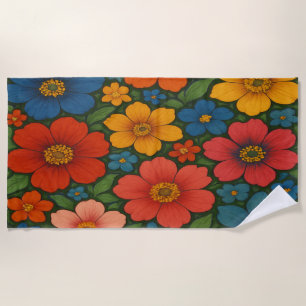 Serviette De Plage Motif Fleur sauvage transparent