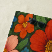 Serviette De Plage Motif Fleur sauvage transparent (En situation)