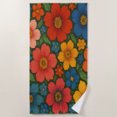 Serviette De Plage Motif Fleur sauvage transparent (Devant)