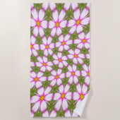 Serviette De Plage Motif Fleurs Cosmos (Devant)
