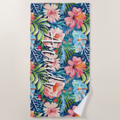 Serviette De Plage Motif Fleurs Tropicales d'Été Joli Floral (Devant)