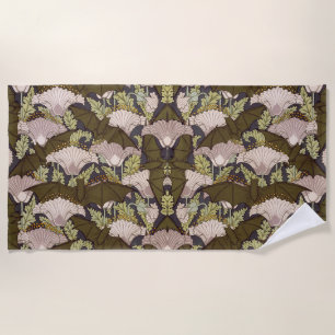 Serviette De Plage Motif floral Art nouveau vintage avec chauve-souri