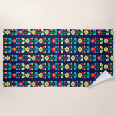 Serviette De Plage Motif floral coloré (Devant)