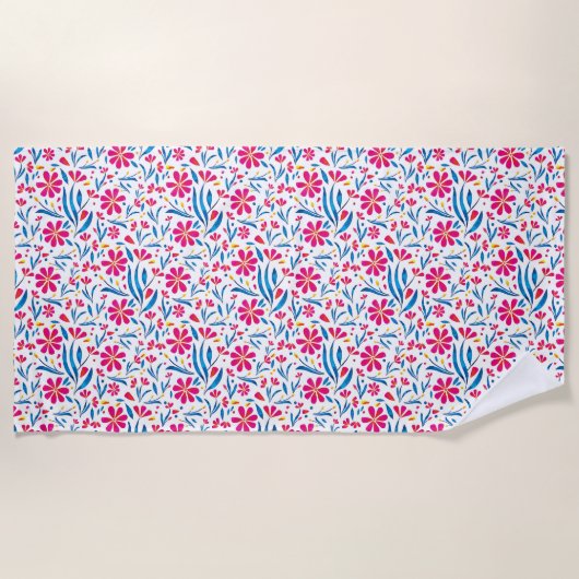 Serviette De Plage Motif floral d'aquarelle (Devant)