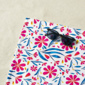 Serviette De Plage Motif floral d'aquarelle (En situation)