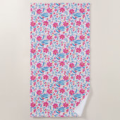 Serviette De Plage Motif floral d'aquarelle (Devant)