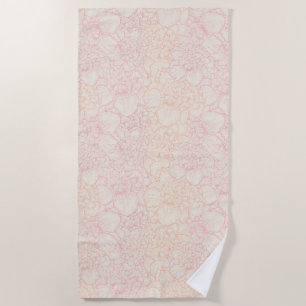 Serviette De Plage Motif floral de pivoine rose