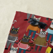 Serviette De Plage Motif frais de chat de hippie (En situation)