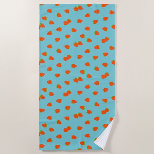 Serviette De Plage Motif fraise (Devant)
