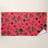 Serviette De Plage Motif framboise (Devant)