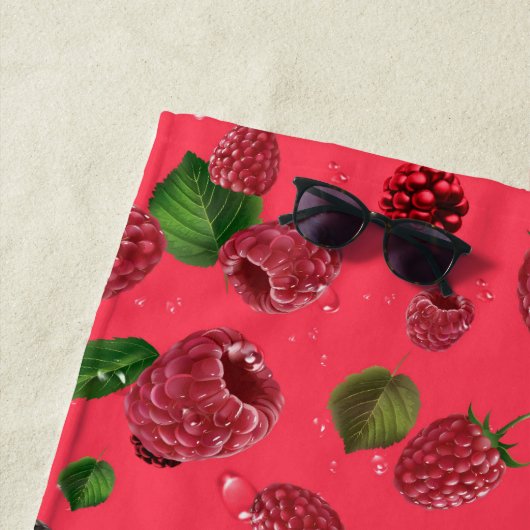 Serviette De Plage Motif framboise (En situation)