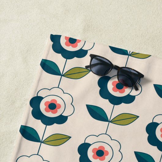 Serviette De Plage Motif Fun Jardin Retro (En situation)