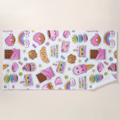 Serviette De Plage Motif Funny Unicorn Magique Arc-en-ciel mou (Devant)