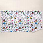 Serviette De Plage Motif Gay pride Doodle (Devant)