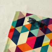 Serviette De Plage motif géométrique 3D RETRO Nom esthétique (En situation)