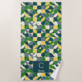 Serviette De Plage Motif géométrique Abstrait Bauhaus moderne (Devant)