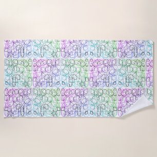 Serviette De Plage Motif géométrique Abstrait Carrelé et filtré