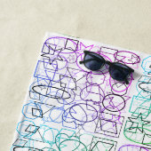 Serviette De Plage Motif géométrique Abstrait | Carrelé et filtré | (En situation)