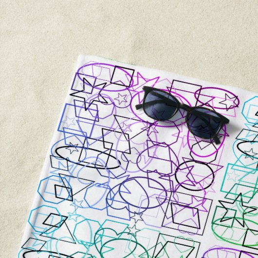 Serviette De Plage Motif géométrique Abstrait | Carrelé et filtré | (En situation)