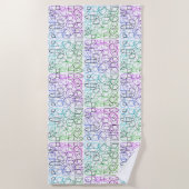 Serviette De Plage Motif géométrique Abstrait | Carrelé et filtré | (Devant)