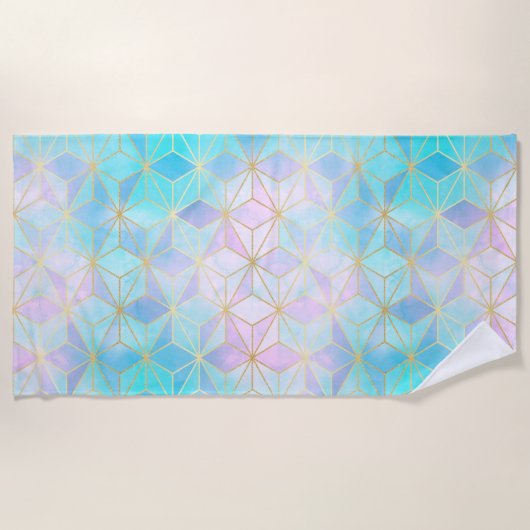 Serviette De Plage Motif géométrique en verre Iridescente (Devant)