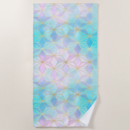 Serviette De Plage Motif géométrique en verre Iridescente (Devant)