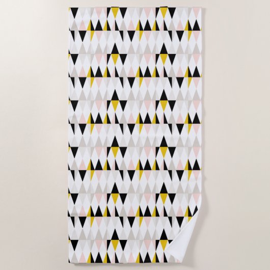 Serviette De Plage Motif géométrique fendu de triangle (Devant)