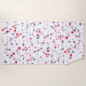 Serviette De Plage Motif géométrique gris rouge Terrazzo (Devant)
