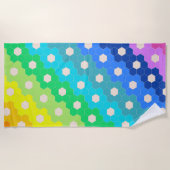 Serviette De Plage Motif géométrique Hexagon arc-en-ciel lumineux (Devant)