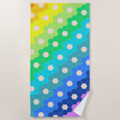 Serviette De Plage Motif géométrique Hexagon arc-en-ciel lumineux (Devant)