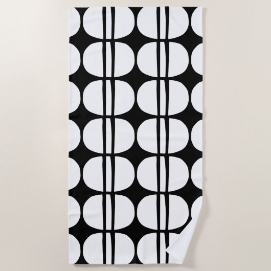 Serviette De Plage Motif géométrique moderne du milieu du siècle (Devant)