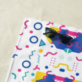 Serviette De Plage Motif géométrique Retro Memphis (En situation)