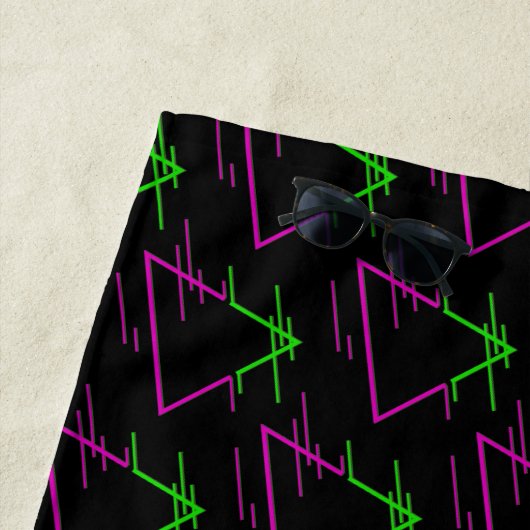 Serviette De Plage Motif géométrique Retro Neon (En situation)