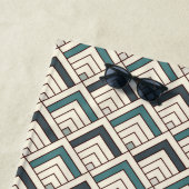 Serviette De Plage Motif géométrique turquoise (En situation)