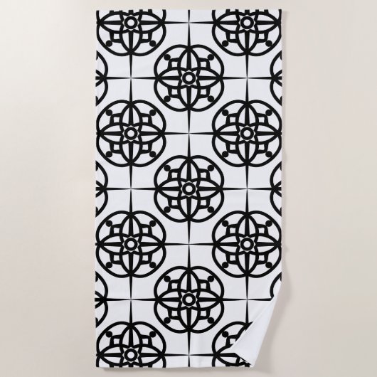 Serviette De Plage Motif géométrique Vibe rétro classique (Devant)