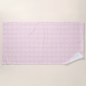 Serviette De Plage Motif Gingham Rose Bubble et Lavande Blush (Devant)
