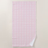 Serviette De Plage Motif Gingham Rose Bubble et Lavande Blush (Devant)