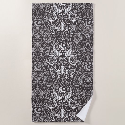 Serviette De Plage Motif gothique monochrome (Devant)