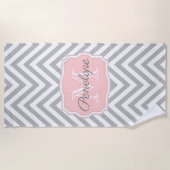 Serviette De Plage Motif Grey Chevron (Devant)